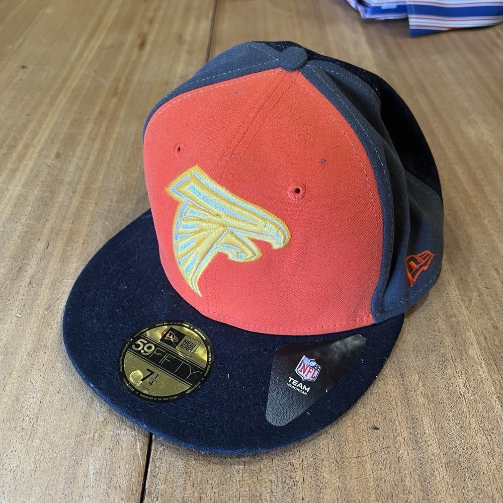 New Era 59Fifty Atlanta Falcons Orange & Yellow Fitted Baseball Hat -‎ 7 1/4